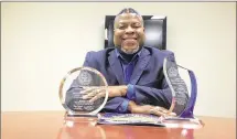  ?? GRANT PEPPER / STAFF ?? Derrick Foward, president of Dayton’s NAACP unit, spoke last week at the NAACP national convention in Cincinnati. The Dayton unit won two awards at the event.