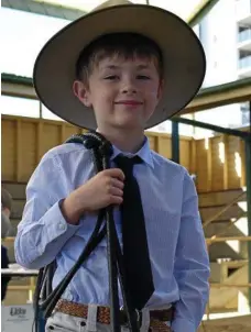  ?? PHOTOS: CASSANDRA GLOVER ?? Edward Whibley, 6, took out cracking competitio­n at Ekka. first place in the Piwi whip
