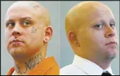  ?? Richard Brian Las Vegas Review-Journal ?? Defendant Bayzle Morgan with his tattoos, left, and covered with makeup on orders of Judge Richard Scotti.