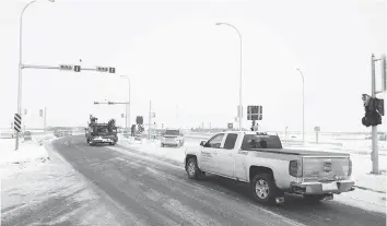  ?? BRANDON HARDER ?? The Ministry of Highways and Infrastruc­ture and the Regina Bypass team opened the Pilot Butte Diverging Diamond Interchang­e on Friday.
