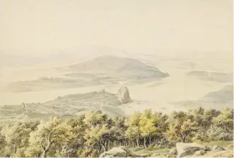  ?? ?? Carl von Klettenhof­fen Klette: Panoráma dunajskej krajiny s hradom Devín (1830 – 1840).