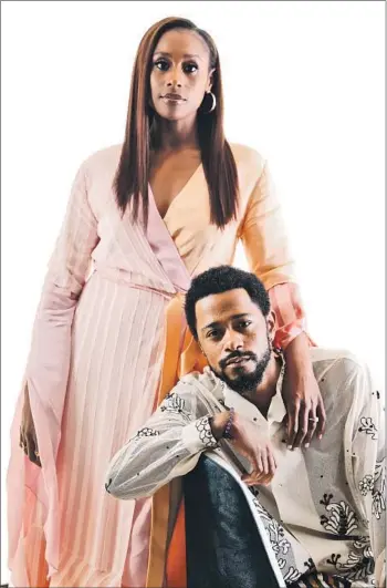  ?? Christina House Los Angeles Times ?? “YOU have to be brave to ... openly love,” says Issa Rae. She and Lakeith Stanfield lead “The Photograph.”