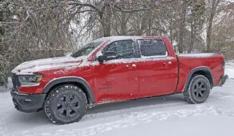  ?? ?? The Ram Rebel 1500 4X4 is a good choice on cold, snowy morning. (Bud Wells photos)