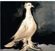  ?? FOTO: © SUCCESSION PICASSO / VG BILD-KUNST, BONN, 2020, REPRO: BPK ?? Ein Ausschnitt aus dem Bild „Taube“(1942) von Pablo Picasso. Das Original ist noch bis zum 26. Juli in der Kunstsamml­ung Nordrhein-westfalen zu sehen.