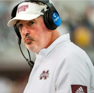  ?? Associated Press ?? Joe Moorhead, a Pittsburgh native and former Penn State offensive coordinato­r, coached Mississipp­i State to a 14-12 record in two seasons.