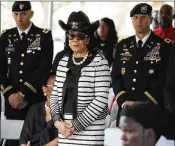  ?? JOE RAEDLE / GETTY IMAGES ?? Rep. Frederica Wilson, D-Fla., attends the burial service for U.S. Army Sgt. La David Johnson at the Memorial Gardens East cemetery on Saturday in Hollywood.