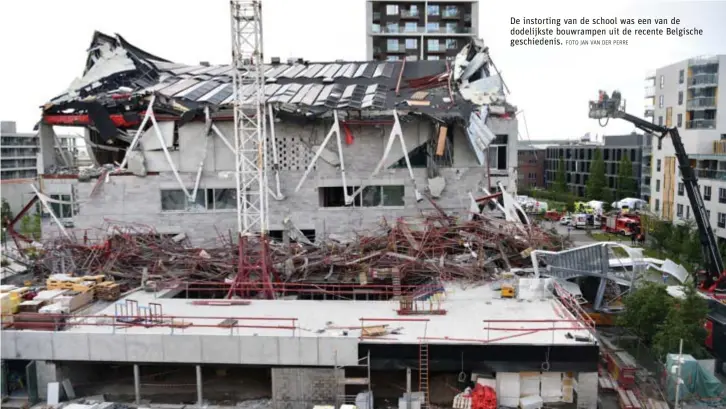  ?? FOTO JAN VAN DER PERRE ?? De instorting van de school was een van de dodelijkst­e bouwrampen uit de recente Belgische geschieden­is.