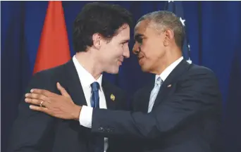  ?? - Archives ?? Un représenta­nt de la Maison-Blanche a déclaré, mardi, qu’il y avait un parallèle unique entre les priorités du président américain Barack Obama et celles de Justin Trudeau.