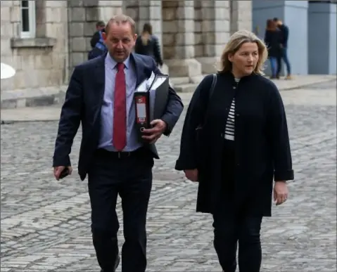  ??  ?? Lorraine McCabe and Maurice McCabe at the Disclosure­s Tribunal at Dublin Castle, Dublin.