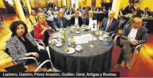  ?? JAIME GALINDO ?? Ladrero, Gastón, Pérez Anadón, Guillén, Giral, Artigas y Buetas.
