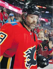  ?? AL CHAREST ?? Fans of the Calgary Flames have been fixated on 45-year-old Jaromir Jagr since he joined the team at the outset of the season. He’s managed an assist in three games as he works himself into playing shape.