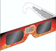  ??  ?? Solar Eclipse glasses come in a variety of shapes and can be purchased cheaply.