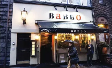  ?? YORK TIMES LIZ BARCLAY/THE NEW ?? Babbo, one of the highest-profile restaurant­s owned by Mario Batali and Joe Bastianich, in New York, on March 28.