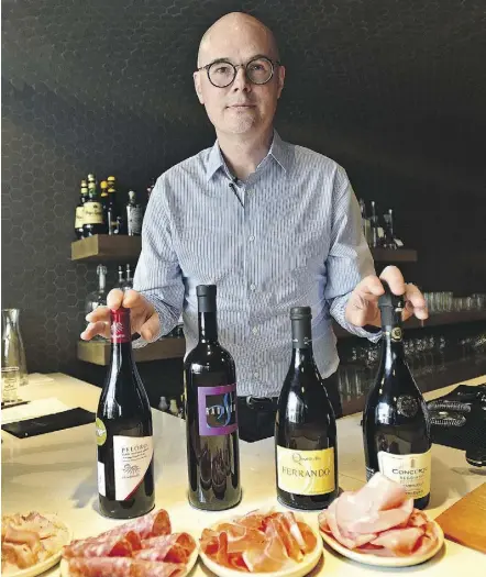  ?? ED KAISER ?? Allen Anderl, co-owner and general manager of Bar Bricco, offers this advice on wine and salumi pairings: “What grows together you should consume together.”