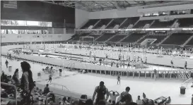  ?? DSG photo ?? This is the track that will be brought to the LakePoint Champions Center in February 2018 for the first major indoor track meet in Georgia since before the Atlanta Olympic games in 1996.