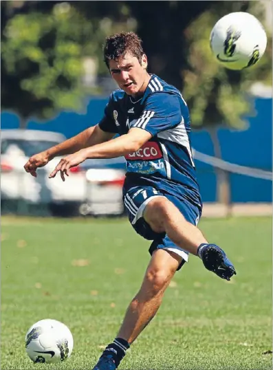  ?? Photo: GETTY IMAGES ?? Shooting star: Marco Rojas at Melbourne Victory training. The young Kiwi has looked on from afar as his former Phoenix team-mates have confirmed a spot in the playoffs.