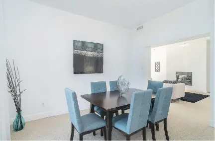  ?? PHOTOS (2): PHOTO PRECISE INC, ?? Successful home staging generally involves neutral decor that allows prospectiv­e buyers to picture themselves in the home, accessoriz­ed with a bit of colour to please the eye and allow the room to avoid looking bland. Here, a condo in Dorval was staged...