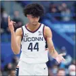 ?? Icon Sportswire via Getty Images ?? UConn’s Andre Jackson celebrates after making a 3-pointer against Butler earlier this seaso..