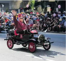  ??  ?? Calgary Shriners take part in the parade.