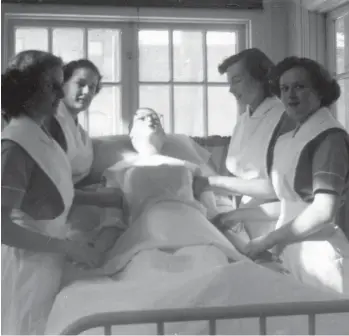  ?? WOMEN'S COLLEGE ARCHIVE ?? The first patient of every nursing student was Mrs. Chase, a rubber mannequin.