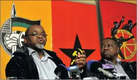  ?? Picture: THOBILE MATHONSI ?? TENSE: Secretary-general of the ANC Gwede Mantashe and of the SACP Blade Nzimande had a telephone conversati­on an hour before the proposed meeting.