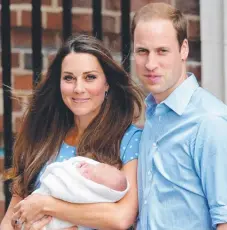  ??  ?? WAITING GAME: Catherine, Duchess of Cambridge, and Prince William with baby Prince George and, below, a newborn Princess Charlotte.