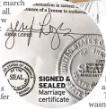  ?? ?? SIGNED & SEALED Marriage certificat­e