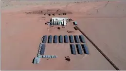  ?? XINHUA ?? An aerial photo, taken on July 11, 2018, shows the solar power plant project of the Shanghai Electric Power Constructi­on Co near Cauchari, a town in the province of Jujuy, Argentina.