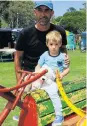  ?? Pictures: JUDY DE VEGA ?? CORRECTION: Christo Els, his wife Shelley Mellett and their son Callum Mellet Els enjoyed Art in the Park at St George’s Park on Sunday February 24. Last week Els and his son were incorrectl­y identified in The Herald as John and Jack Starkie. John Starkie and his son Jack are shown, right