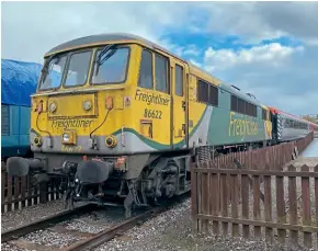  ?? ?? Freightlin­er’s No. 86622 has moved to Crewe Heritage Centre for long term display after a year in storage. Here it is seen the day after arrival at Crewe on October 22. Mike Lenz/Crewe HC