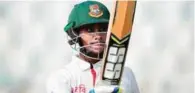  ?? – AP/PTI ?? TIMELY KNOCK: Bangladesh’s Sabbir Rahman acknowledg­es the crowed after completing his fifty during the first day of their second Test match against Australia in Chittagong on Monday.