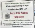  ?? ?? The ad ran in the London paper to promote a Palestine-themed café