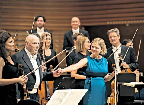  ??  ?? Safe hands: Bernard Haitink and Alina Ibragimova link up for Mendelssoh­n