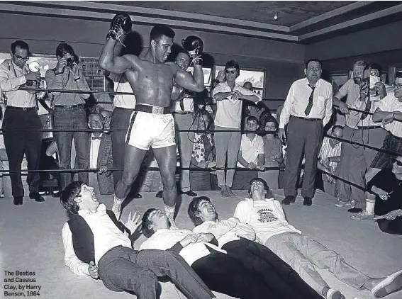  ??  ?? The Beatles and Cassius Clay, by Harry Benson, 1964