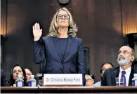  ??  ?? Opening up: Christine Blasey Ford testifies against Brett Kavanaugh