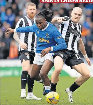  ?? ?? Clash Saints went up against Rangers earlier this month