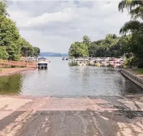  ?? Conn. Department of Energy and Environmen­tal Protection/Contribute­d photo ?? Lattins Cove State Boat Launch in Danbury last September. A two-vessel collision occurred near the boat launch last week, sending two people to the hospital.