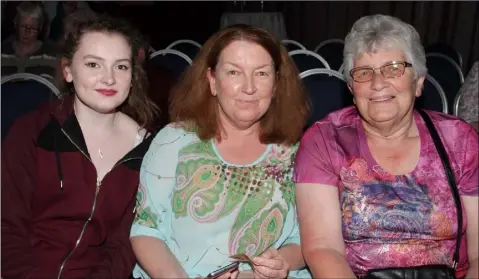  ??  ?? Sarah Culleton, Helen Culleton and Margaret Hanton at ‘The Magic of the Musicals’ fundraiser in aid of the 13th Wexford Scouts Clonard in Clayton Whites Hotel on Sunday evening.