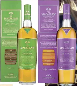  ??  ?? The Macallan Edition Series Nos. 2, 3, 4 and 5.