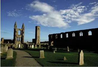  ??  ?? ABOVE: St Andrews – a “living palimpsest” in which the patchwork traces of the past lived on in the present. FACING PAGE: Kirk outside the brick addition he had built at Piety Hill before the old house burned to the ground.