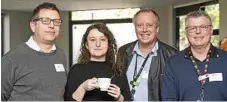  ??  ?? Networking at the migration roundtable at Picnic Point are (from left) David New, Tanja Miljevic, Dave Gall and Stewart Horton.