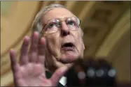  ?? SUSAN WALSH ?? Senate Majority Leader Mitch McConnell of Ky., speaks to reporters following the weekly policy lunches on Capitol Hill in Washington, Tuesday, July 23, 2019.