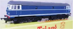  ??  ?? ABOVE
The Tri-ang TT A1A-A1A diesel locomotive was more often found in BR green. The blue version had no BR crest as it was for the French market. This one sold for an unbelievab­le £2350.