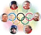  ?? PROVIDED TO CHINA DAILY ?? Foreigners coaching China’s Olympic team, clockwise from top left: Bjorn Kristianse­n, Jeff Pain, Heath Spence, Marcel Rocque, Mauro Nunez and Peter Kolder.