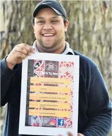  ?? PHOTO: PETER MCINTOSH ?? Positive week . . . University of Otago Maori Students Associatio­n Maori Language Week organiser Tukukino Royal holds a list of campus language week activities.