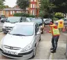  ?? Reuters ?? ■
Vehicles wait in a queue to refill at a fuel station in London yesterday.