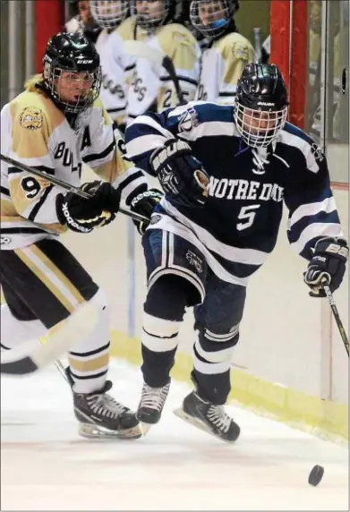  ?? TRENTONIAN FILE PHOTO ?? Notre Dame’s Daulton Bennett (5) is one of the unsung players around the area who deserve recognitio­n.