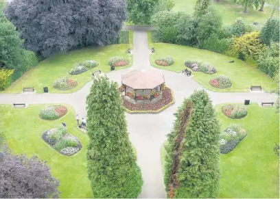  ??  ?? Pictured is the bandstand in Queen’s Park from above.