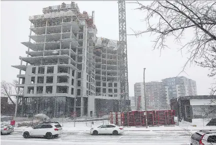  ?? PIERRE OBENDRAUF ?? One of the city’s largest developmen­ts, Le Triangle residentia­l housing complex in Cote-des-Neiges — seen from Jean Talon in March — will add 3,500 units to what, some current owners argue, is a Montreal condo market glut. For analysts, however, the...