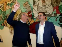  ?? (Rensi) ?? Passaggio di testimone Ugo Rossi e Maurizio Fugatti dopo il voto